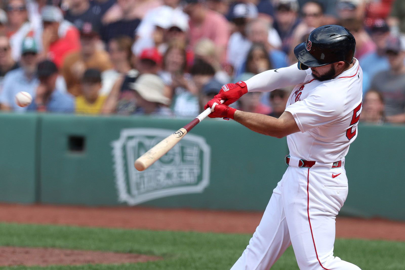 <i>Paul Rutherford/Getty Images via CNN Newsource</i><br/>Boston Red Sox outfielder Wilyer Abreu batting in the seventh inning against the Toronto Blue Jays at Fenway Park on June 29.