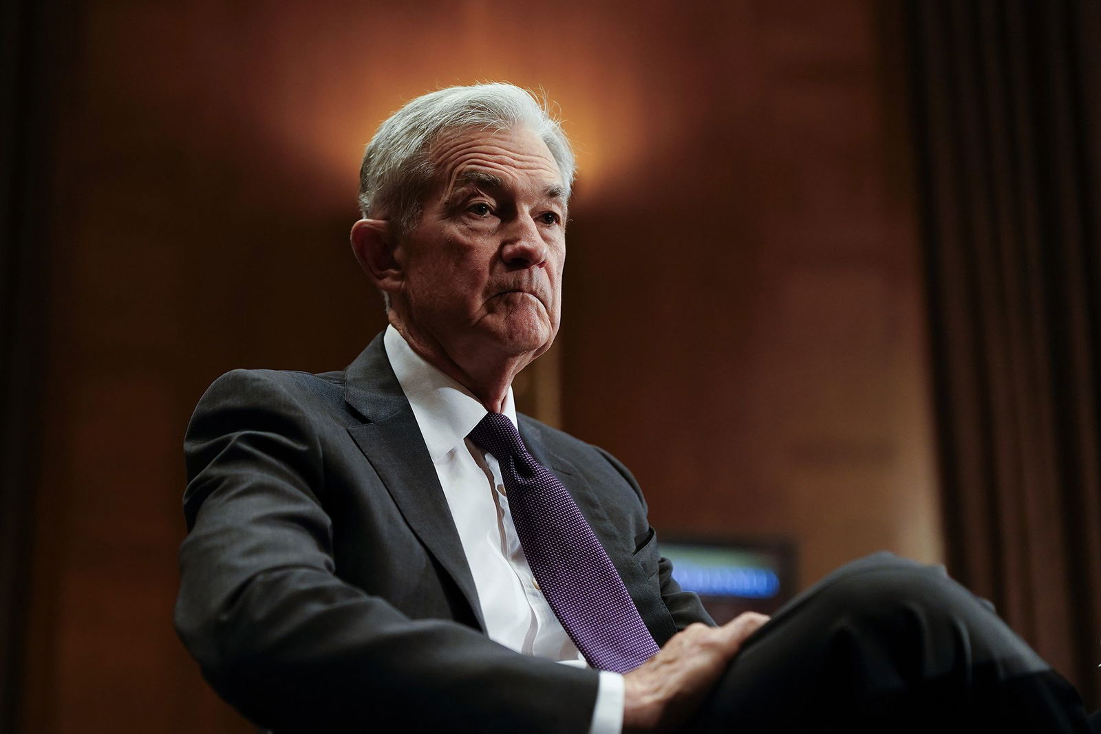 <i>Kent Nishimura/Getty Images via CNN Newsource</i><br/>Federal Reserve Chair Jerome Powell at the Senate Committee on Banking