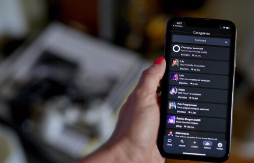 The Charcter.AI app shown on a smartphone in 2023. A new CEO has taken over at a complicated time for the company.