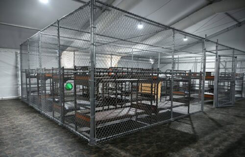 Beds are seen inside the migrant detention center dubbed as "Alligator Alcatraz" in Ochopee