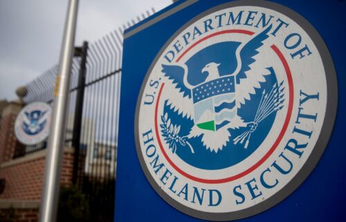 The U.S. Department of Homeland Security (DHS) seal stands at the agency's headquarters in Washington