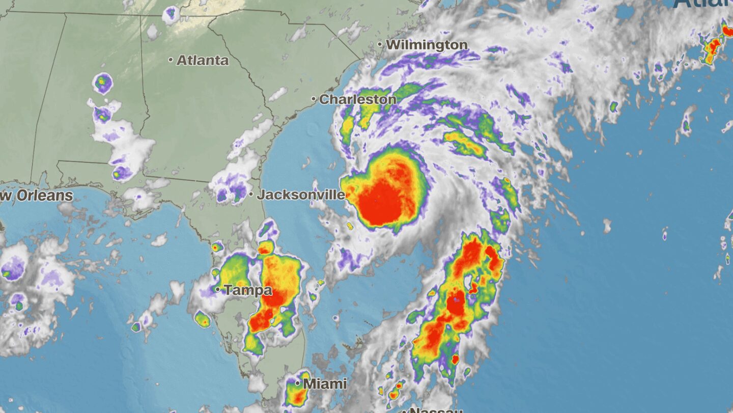 <i>CNN Weather via CNN Newsource</i><br/>The center of Tropical Depression Three is roughly 150 miles south-southeast of Charleston
