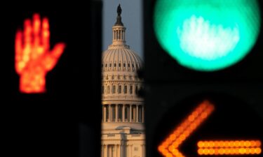 Stoplights change in front of the US Capitol as Republican lawmakers struggle to pass US President Donald Trump's sweeping spending and tax bill