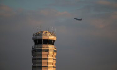 The air traffic control tower at Reagan National Airport in Arlington