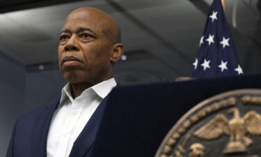 The former head of the New York Police Department has filed a federal lawsuit against scandal-scarred New York City Mayor Eric Adams. Adams is seen here on July 8.