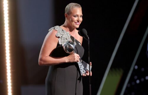 Katie Schumacher-Cawley was awarded the Jimmy V Award for Perseverance on July 16 at the 2025 ESPY Awards in Los Angeles.