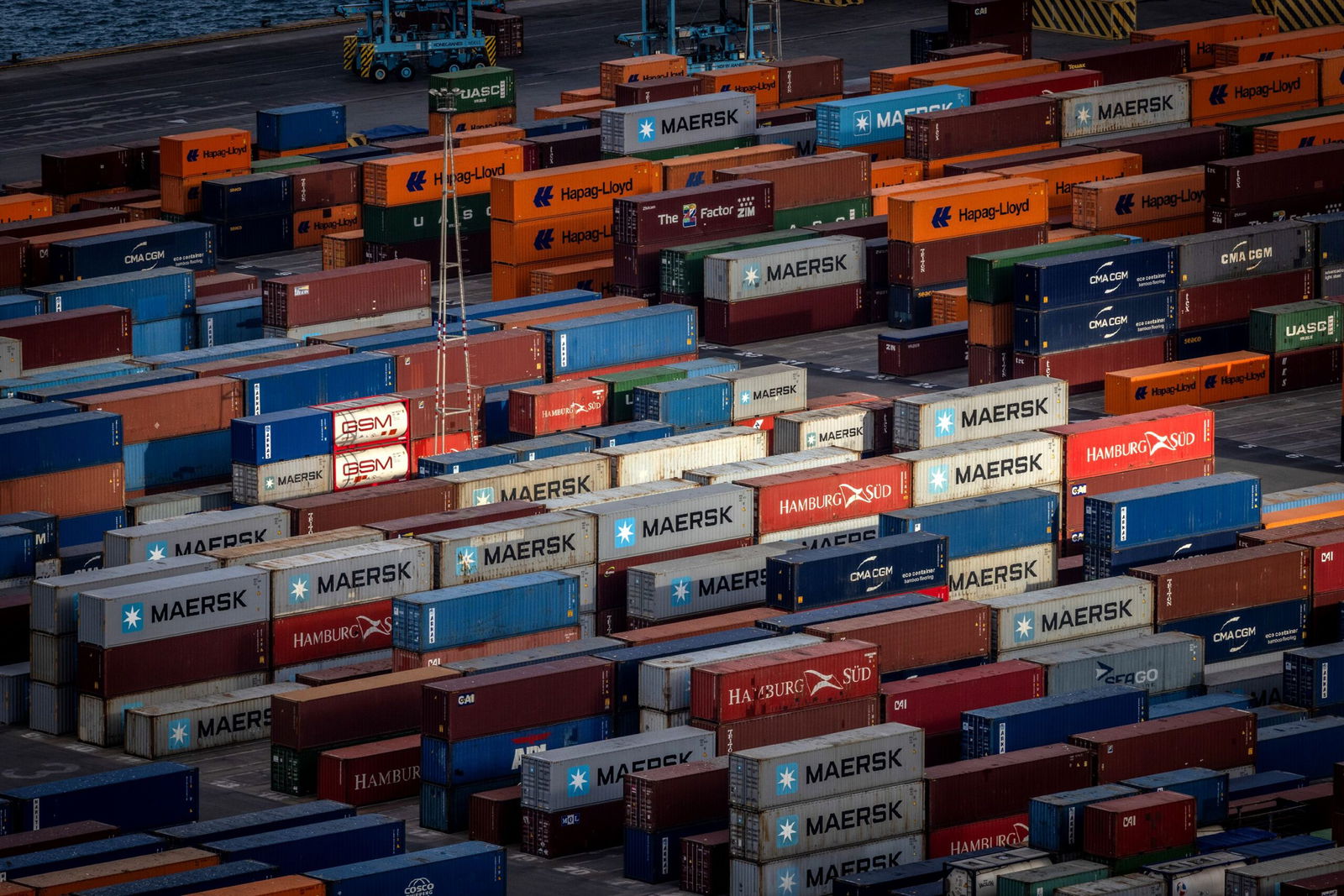 <i>Angel Garcia/Bloomberg/Getty Images via CNN Newsource</i><br/>Stacked shipping containers in the commercial port of Barcelona on July 7.