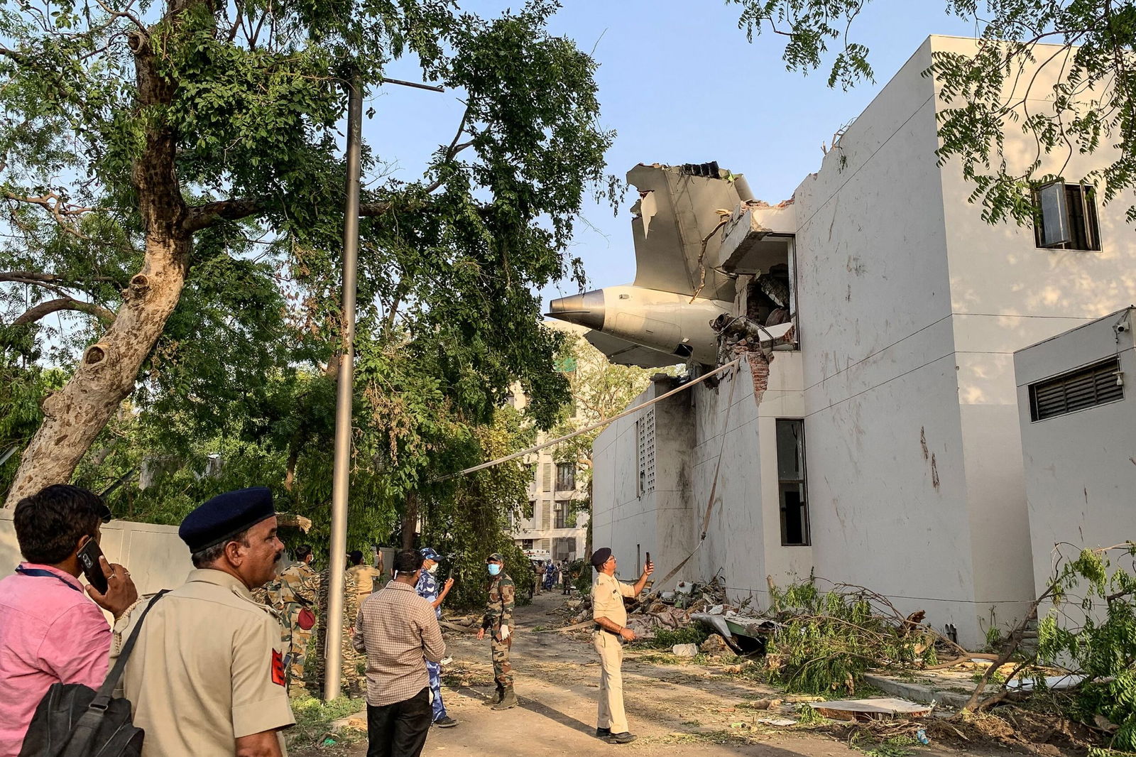 <i>Sam Panthaky/AFP/Getty Images via CNN Newsource</i><br/>The back of Air India flight 171 is pictured at the site after it crashed in a residential area near the airport in Ahmedabad on June 12.