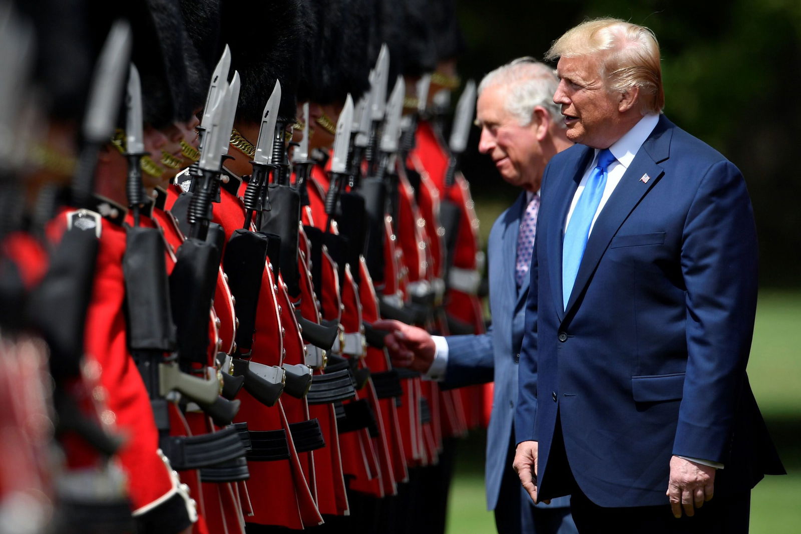 <i>Jeff J Mitchell/Getty Images via CNN Newsource</i><br/>President Donald Trump was greeted by then-Prince Charles at Buckingham Palace in London on June 3