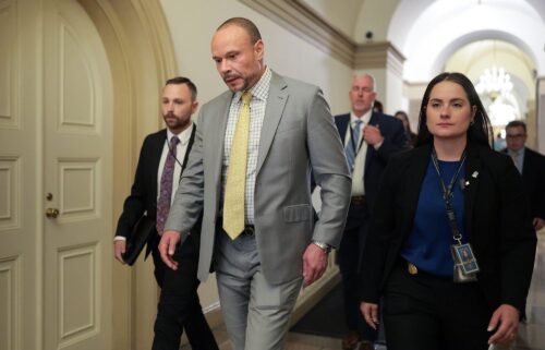 FBI Deputy Director Dan Bongino leaves after meeting with Republican lawmakers to discuss U.S. President Donald Trump's "Big