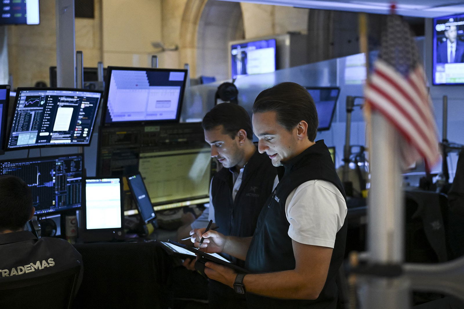<i>Angela Weiss/AFP/Getty Images via CNN Newsource</i><br/>The S&P 500 has notched eight record highs since June 27.