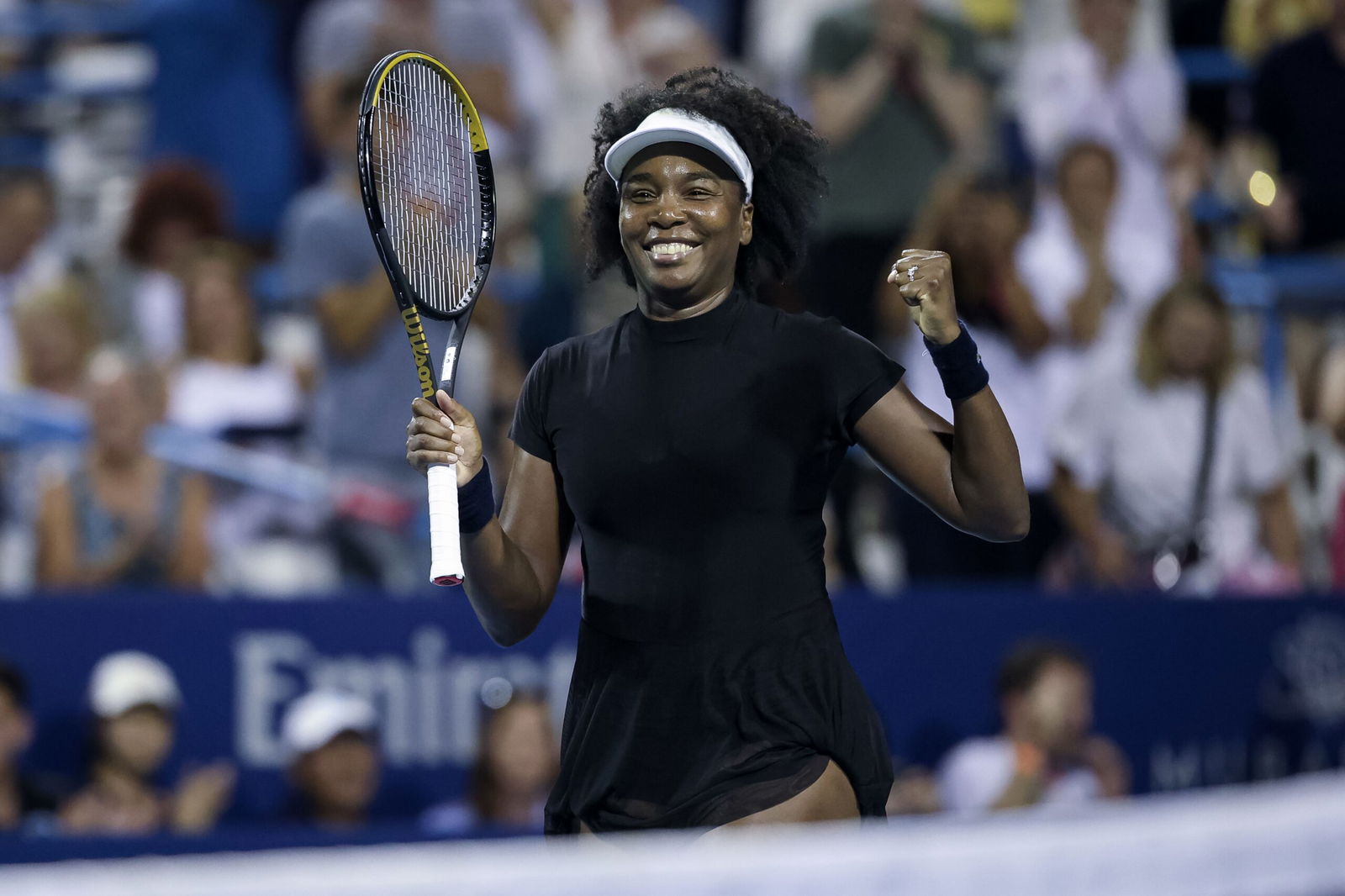<i>Geoff Burke/Imagn/Reuters via CNN Newsource</i><br/>Venus Williams partnered Hailey Baptiste in a doubles victory on July 22.