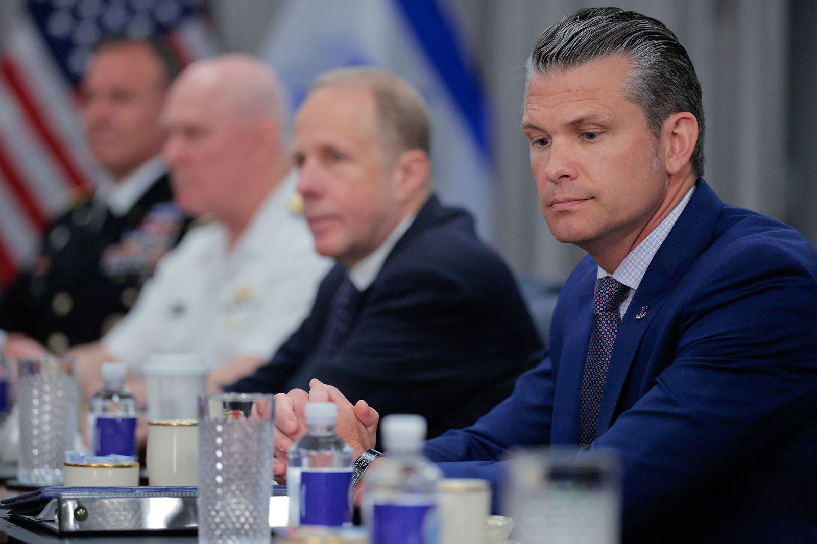 <i>Andrew Harnik/Getty Images via CNN Newsource</i><br/>U.S. Defense Secretary Pete Hegseth speaks during a news conference at the Pentagon on June 26 in Arlington