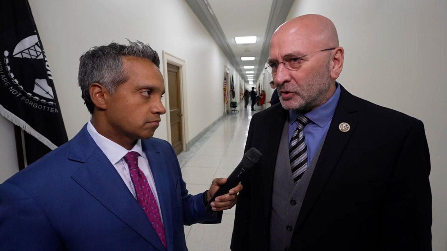 <i>CNN via CNN Newsource</i><br/>A House Oversight subcommittee voted on July 23 to subpoena the Department of Justice to release files related to Jeffrey Epstein. Rep. Clay Higgins talks with CNN's Manu Raju on July 23.