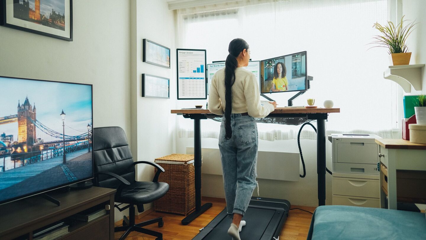<i>martin-dm/E+/Getty Images via CNN Newsource</i><br/>Using a desk treadmill is one easy way to fit exercise into a busy schedule.