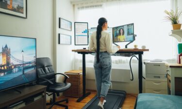 Using a desk treadmill is one easy way to fit exercise into a busy schedule.