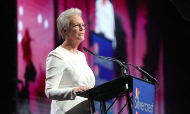 Jamie Lee Curtis speaks onstage during the 36th Annual Palm Springs International Film Awards at Palm Springs Convention Center on January 3 in Palm Springs