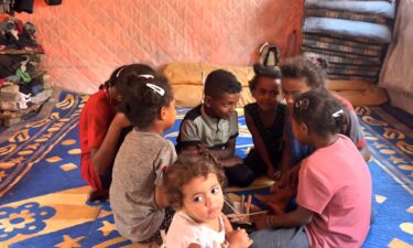 Um El-Abed has eight children to feed. A bowl of soup is hardly enough.