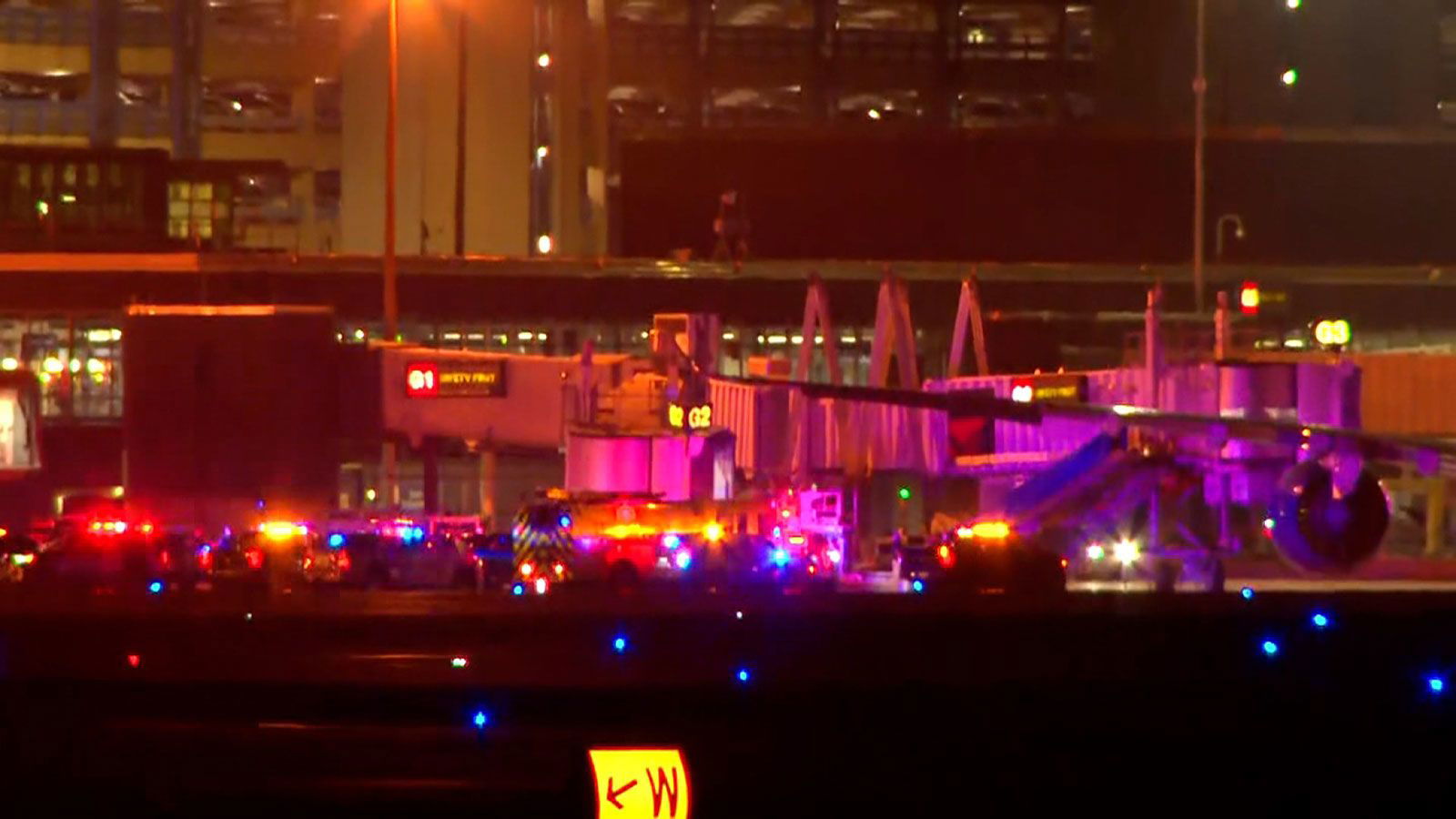 Emergency crews on the scene at Minneapolis-Saint Paul International Airport after a Delta Air Line flight made an emergency landing.