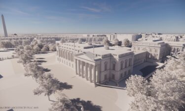 A rendering of the White House State ballroom.
