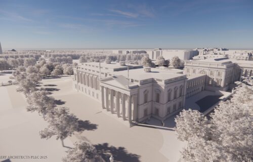 A rendering of the White House State ballroom.