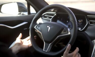 New Autopilot features are demonstrated in a Tesla Model S during a Tesla event in Palo Alto