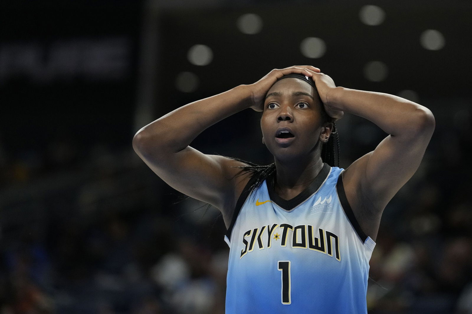 <i>Patrick McDermott/Getty Images via CNN Newsource</i><br/>Chicago Sky center Elizabeth Williams called the incident