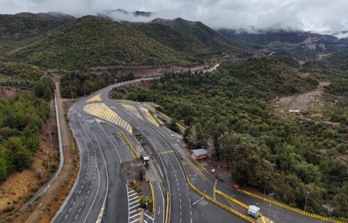 Aerial view of the entrance to the El Teniente mine