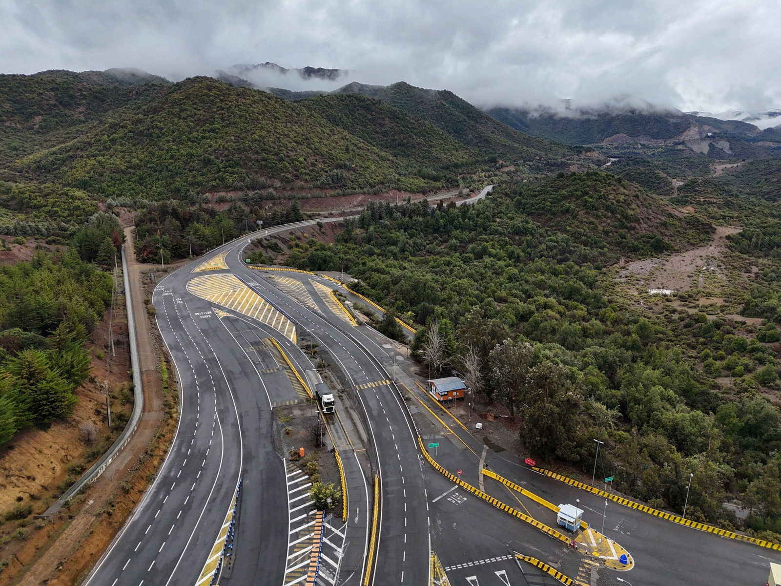 <i>Raul Bravo/AFP/Getty Images via CNN Newsource</i><br/>Aerial view of the entrance to the El Teniente mine
