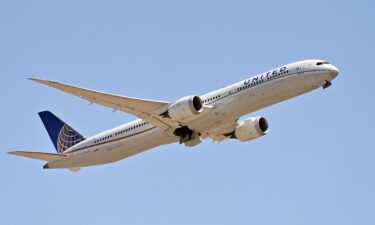 Boeing 787 Dreamliner United Airlines aircraft at the international airport Leonardo Da Vinci. Fiumicino