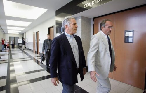 This 2008 photo shows Jeffrey Epstein as he enters a Palm Beach County courtroom in Florida.