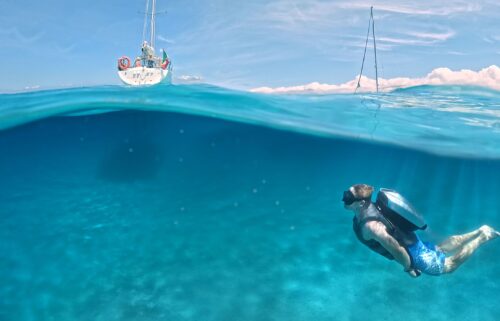 The underwater jetpack is being used by owners of some of the world's biggest superyachts