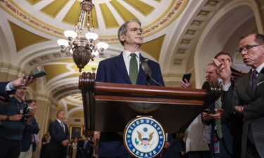 Secretary of the Treasury Scott Bessent speaks to reporters during the weekly luncheons at Capitol Hill on June 24 in Washington