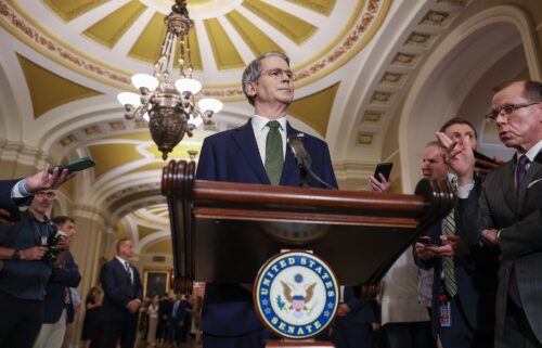 Secretary of the Treasury Scott Bessent speaks to reporters during the weekly luncheons at Capitol Hill on June 24 in Washington
