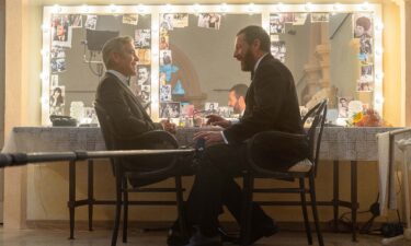 George Clooney stars as Jay Kelly and Adam Sandler as Ron Sukenick on the set of "Jay Kelly. "