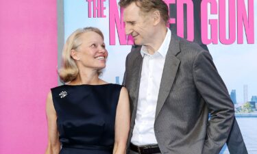 Pamela Anderson and Liam Neeson attend "The Naked Gun" New York Premiere on July 28