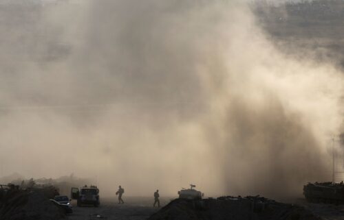 Israeli soldiers near the border with Gaza on Wednesday. Prime Minister Benjamin Netanyahu said Israel intends to take military control of all of Gaza despite protests.