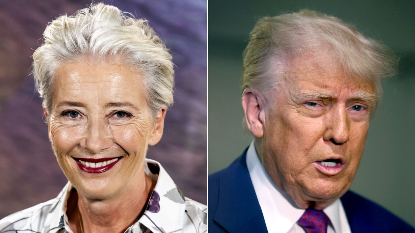 <i>Getty Images/Shutterstock via CNN Newsource</i><br/>Emma Thompson has reshared a story about a phone call she received years ago from President Donald Trump.