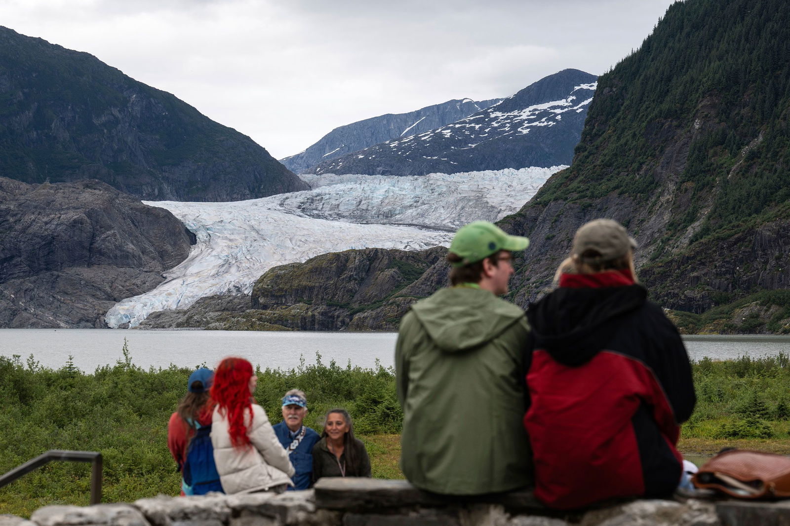 <i>Marc Lester/Anchorage Daily News/AP via CNN Newsource</i><br/>People view Mendenhall Glacier from the Mendenhall Glacier Visitors Center area
