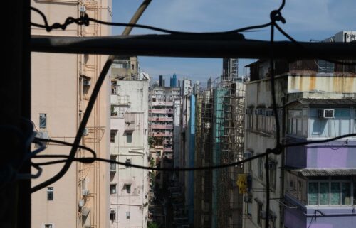 The view from Ms. Yeung's rooftop structure in Sham Shui Po