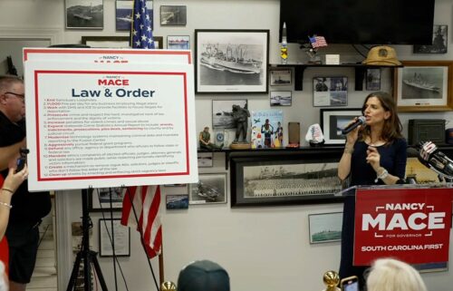 Rep. Nancy Mace speaks during a town hall in Myrtle Beach