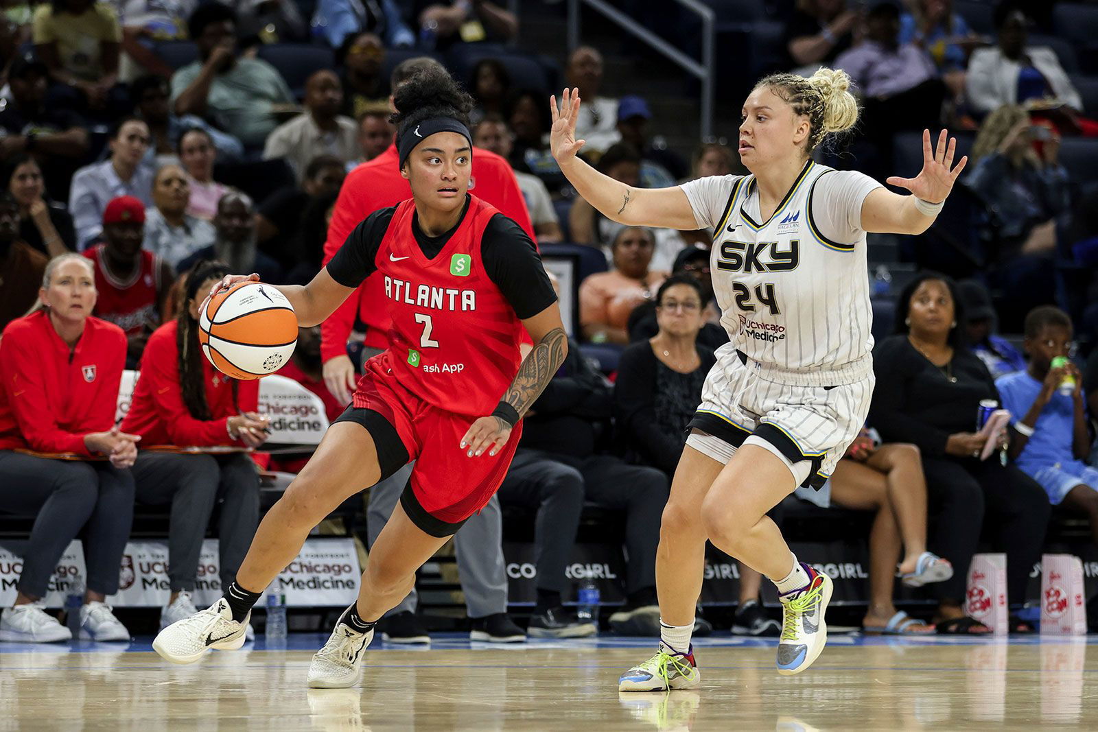 <i>Shaina Benhiyoun/SPP/Sipa USA//AP via CNN Newsource</i><br/>The Atlanta Dream defeated the Chicago Sky to win their fourth straight game.