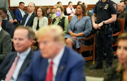New York Attorney General Letitia James sits in the courtroom during Donald Trump's civil fraud trial at New York Supreme Court on January 11