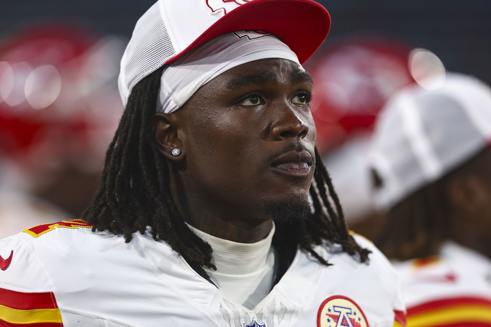 <i>Kevin Sabitus/Getty Images via CNN Newsource</i><br/>Rice looks on during a preseason game against the Jacksonville Jaguars on August 10.