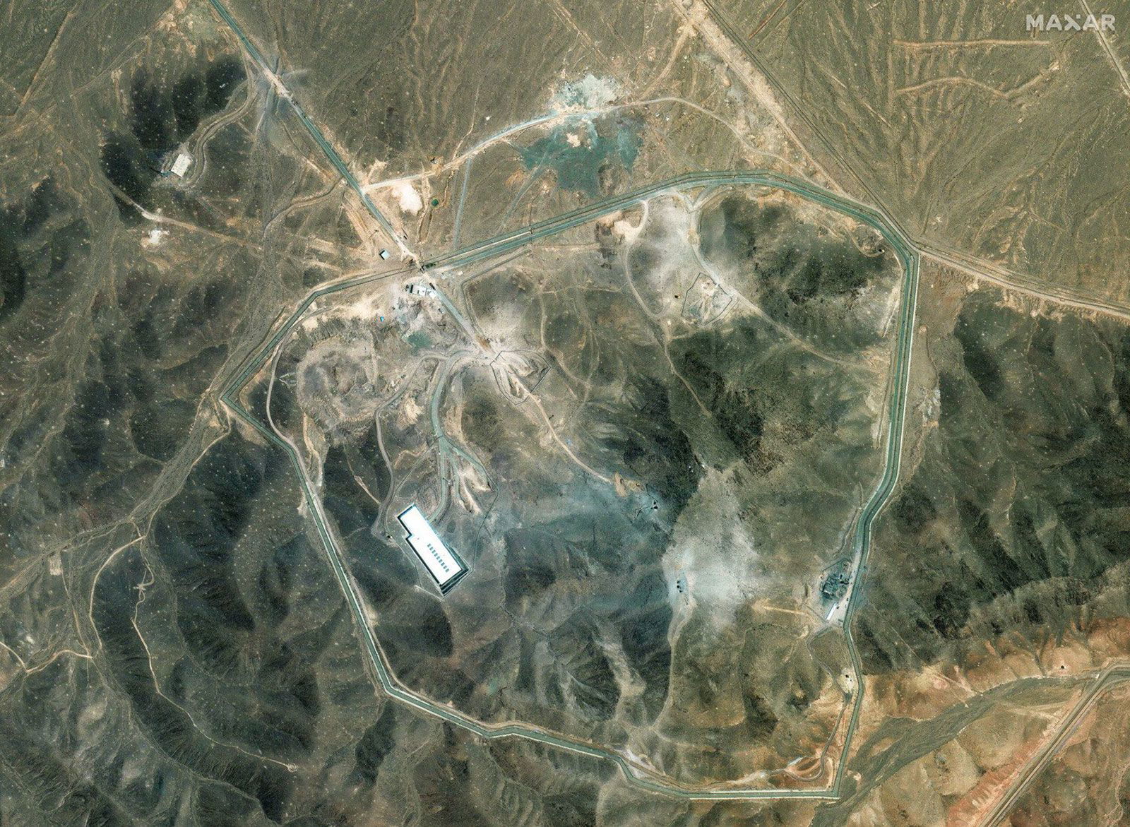 <i>Maxar Technologies via CNN Newsource</i><br/>An of overview of Iran's nuclear Fordow facility on Friday
