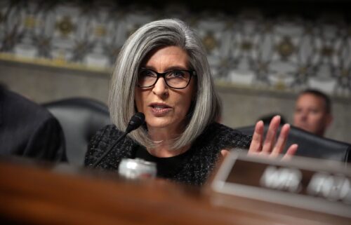 Sen. Joni Ernst questions then-nominee for Secretary of Defense Pete Hegseth during his Senate Armed Services confirmation hearing on Capitol Hill on January 14.