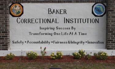 This undated image provided by the Florida Department of Corrections shows signage for the Baker Correctional Institution