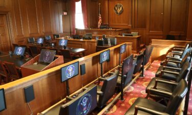 A view of a federal courtroom in New York
