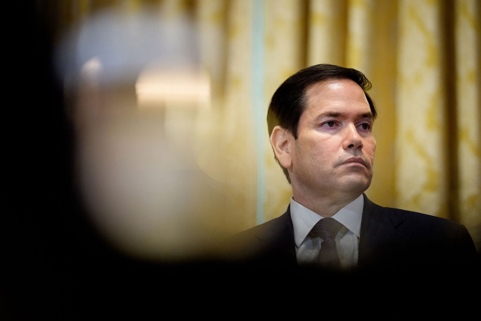 <i>Andrew Harnik/Getty Images via CNN Newsource</i><br/>U.S. Secretary of State Marco Rubio attends a Cabinet Meeting with U.S. President Donald Trump at at the White House on July 08