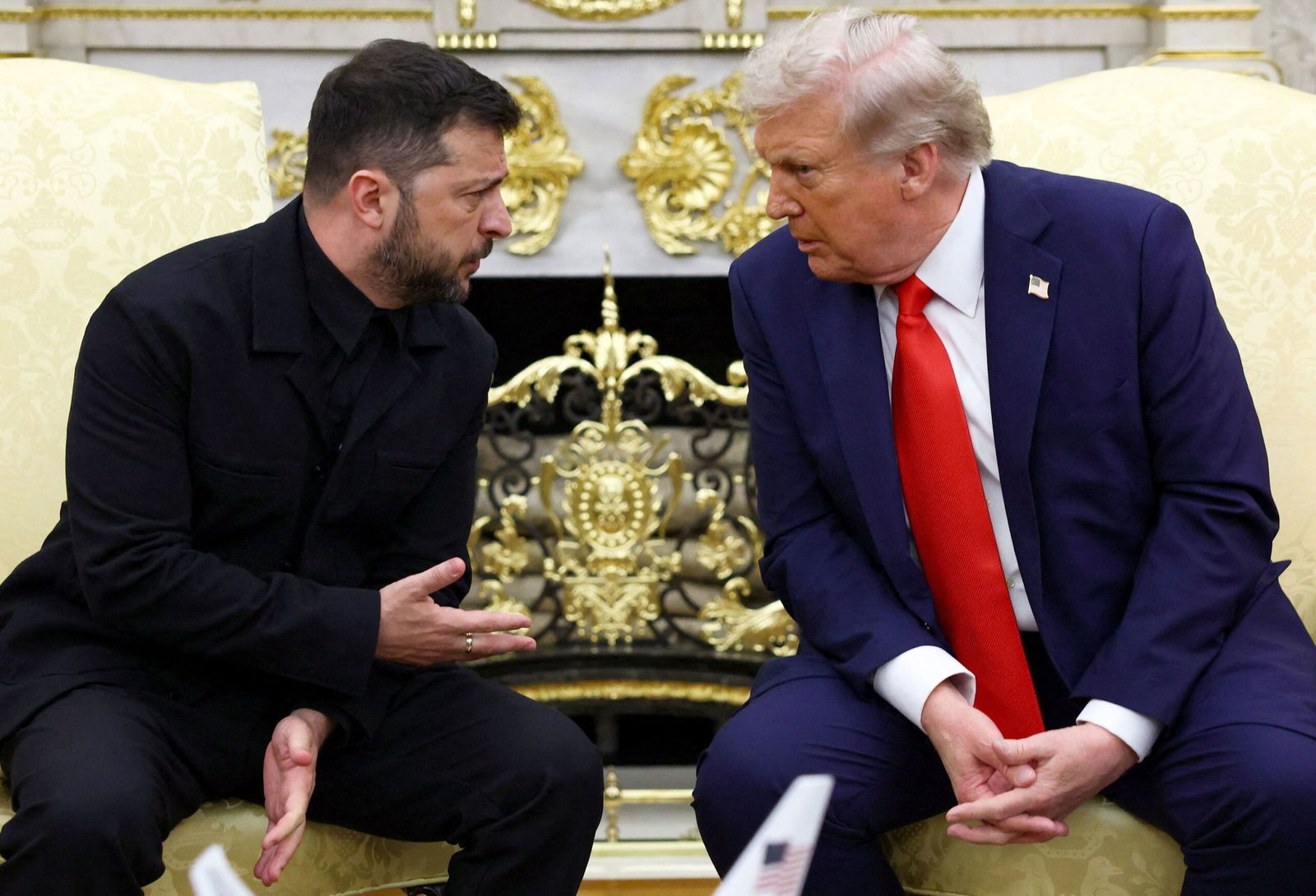 <i>Kevin Lamarque/Reuters via CNN Newsource</i><br/>U.S. President Donald Trump and Ukrainian President Volodymyr Zelenskiy meet at the Oval Office of the White House